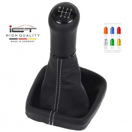 ict pomo de la palanca de cambios con costuras grises VW Touran Typ 1T 5T 4Motion