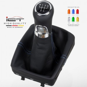 VW Polo 4 9N 9N2 9N3 pomo de la palanca de cambios de cuero funda marco de montaje