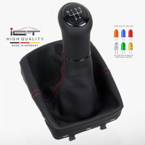 ict shift knob with red stitching VW Polo 4 9N 9N2 9N3
