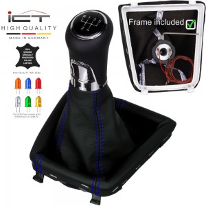 ict pomo de la palanca de cambios con costuras negras Skoda Superb 2 RS Typ 3T Facelift