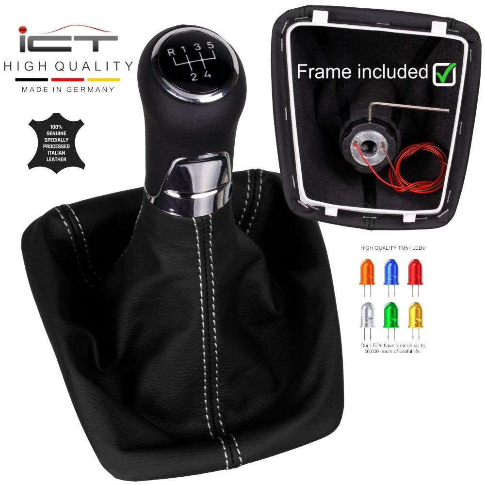 Skoda Octavia 2 RS 1Z3 1Z5 manopla de câmbio Alcantara couro coifa