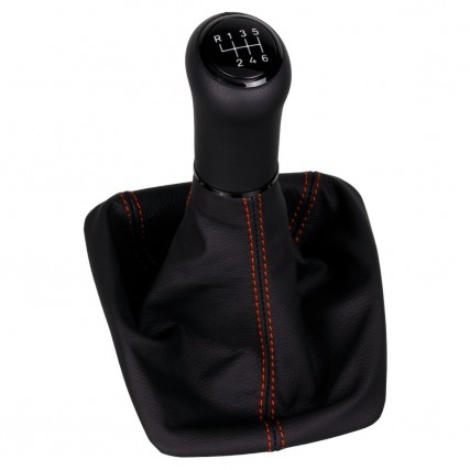 ict Schaltknauf mit rote Naht Skoda Octavia 2 RS 1Z3 1Z5