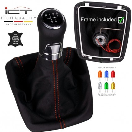 Skoda Yeti Typ 5L shift gear knob boot gaiter cover Alcantara leather