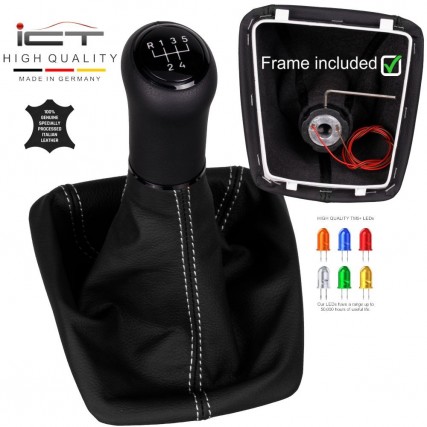 ict pomo de la palanca de cambios con costuras grises Skoda Yeti Typ 5L