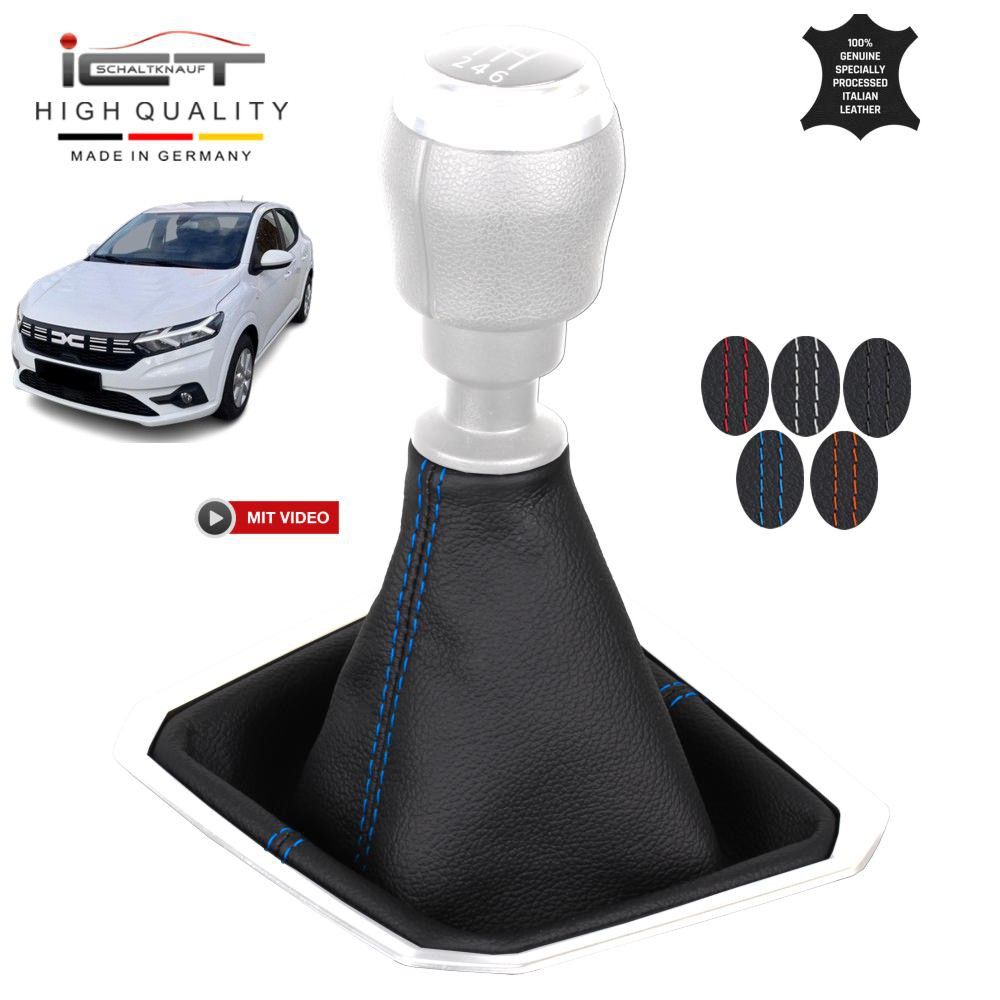 Dacia Sandero 3 DJF Logan Renault Taliant shift gear knob boot gaiter cover Alcantara leather