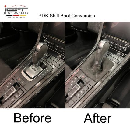 Porsche PDK Boxster Cayman Spyder manopla de câmbio Alcantara couro coifa