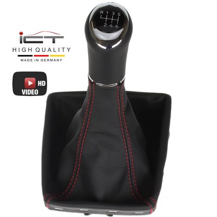 ict pomo de la palanca de cambios con costuras rojas Opel Astra H GTC TwinTop OPC