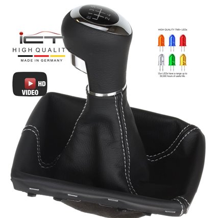 ict pomo de la palanca de cambios con costuras grises Opel Astra H GTC TwinTop OPC