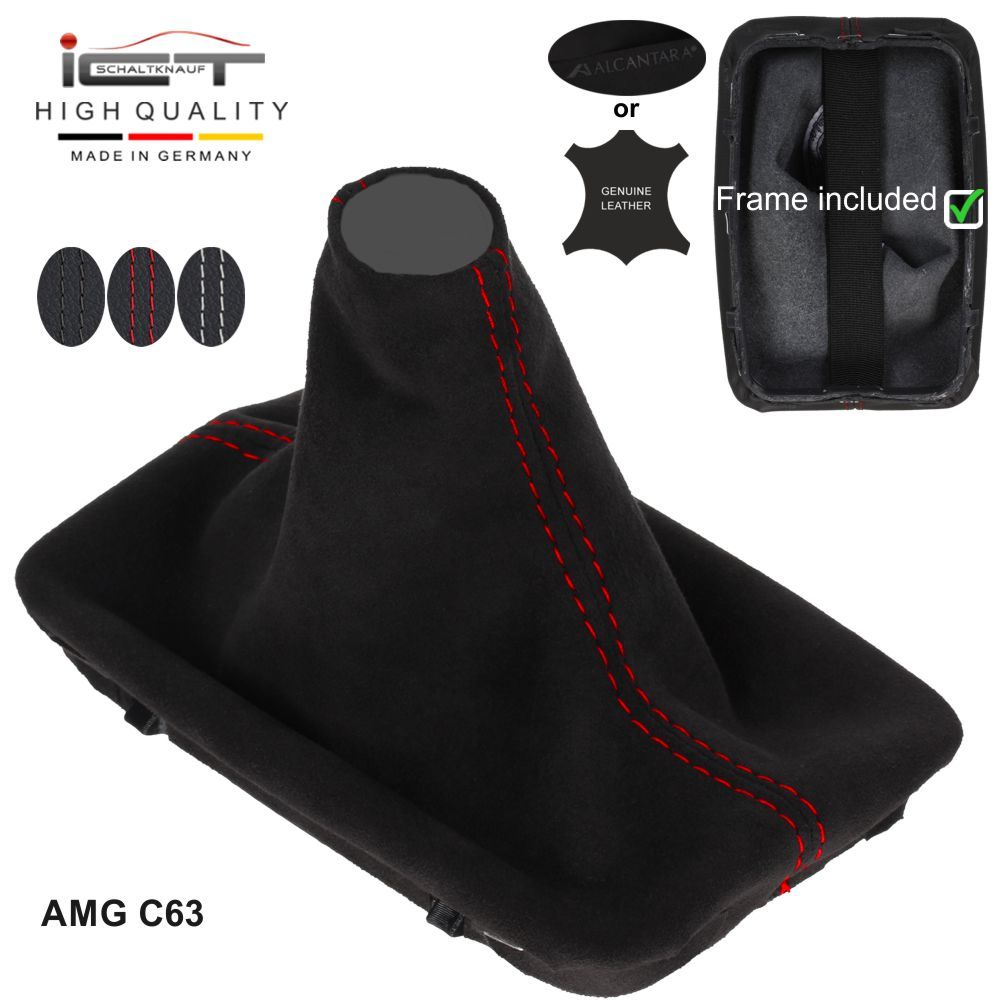Mercedes W204 AMG C63 (2012-2015) shift gear knob boot gaiter cover Alcantara leather