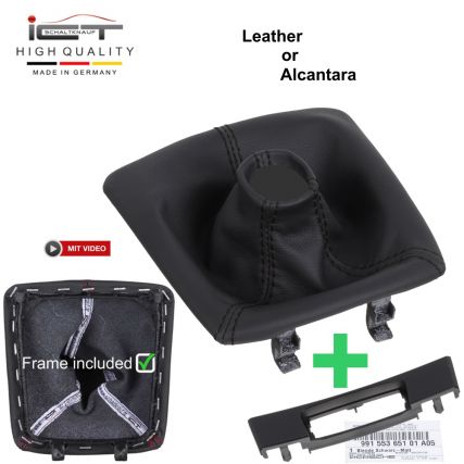 Porsche PDK Boxster Cayman Spyder 718 911 991 981 shift gear knob boot gaiter leather mounting frame