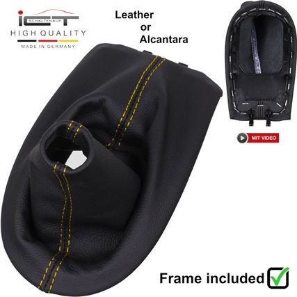 Porsche Boxster Typ 986 (1996 – 2004) manopla de câmbio de couro coifa com moldura de montagem