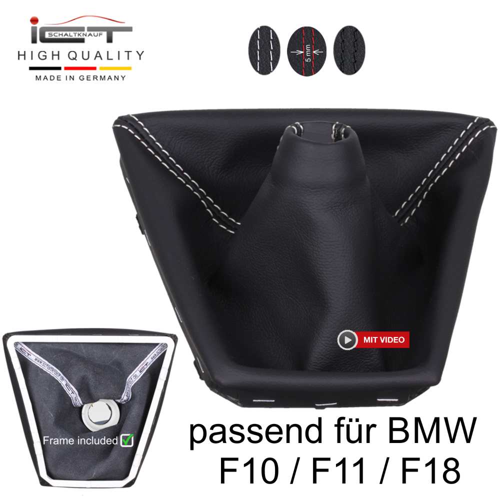 BMW F10, F11, F18 (2010-2017) pommeau de vitesse soufflet cuir Alcantara