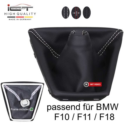 BMW F10, F11, F18 (2010-2017) pommeau de vitesse soufflet cuir Alcantara