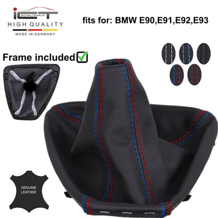 BMW E90 E91 E92 E93 (2007-2013) shift gear knob boot gaiter cover Alcantara leather