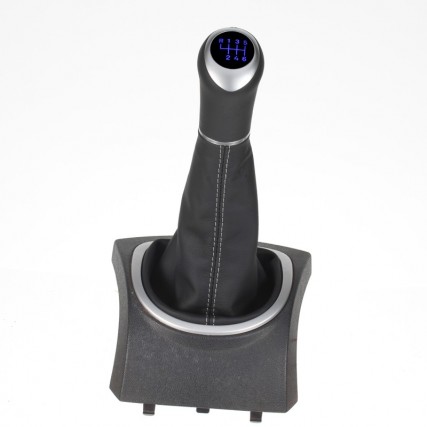 Renault Clio 3 pommeau de vitesse cuir et soufflet avec cadre de montage