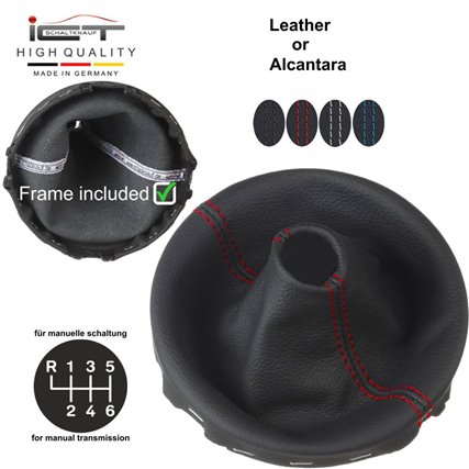 VW Bus T5 (2003–2015) Transporter Caravelle Multivan California shift gear knob boot gaiter cover Alcantara leather