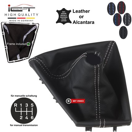 BMW Série 3 Série 4 F30 F31 F32 F33 F34 F36 (2011-2019) pommeau de vitesse cuir et soufflet avec cadre de montage BMW Série 3 Série 4 F30 F31 F32 F33 F34 F36 (2011-2019) pommeau de vitesse cuir et soufflet avec cadre de montage
