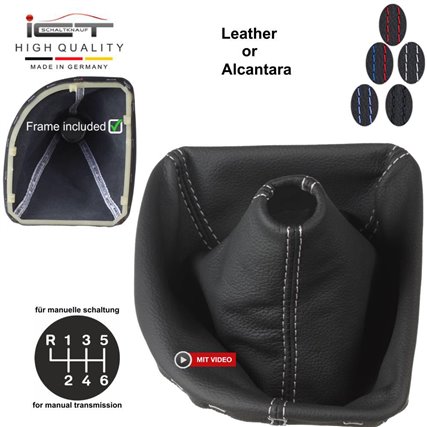 BMW Serie 5 E60 E61 Touring Facelift (2003-2010) pomo de la palanca de cambios Alcantara cuero funda