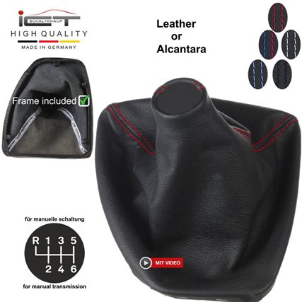 BMW Serie 5 E60 E61 Touring Facelift (2003-2010) pomello del cambio pelle e cuffia con telaio di montaggio BMW Serie 5 E60 E61 Touring Facelift (2003-2010) pomello del cambio pelle e cuffia con telaio di montaggio