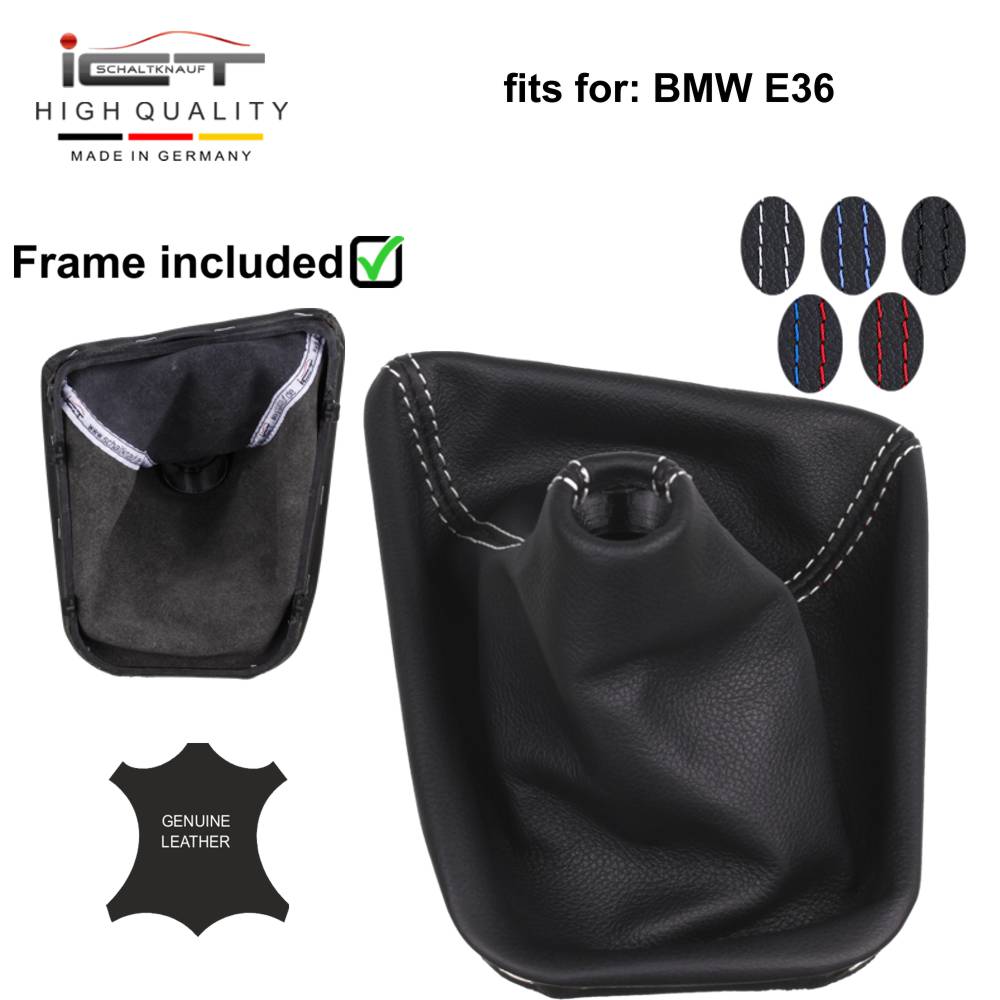 BMW Serie 3 E36 316i 318ti 318tds 323ti (1992-1998) pomello del cambio Alcantara pelle cuffia