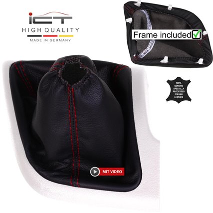 Peugeot Boxer Citroen Jumper Fiat Ducato (2006-2026) manopla de câmbio de couro coifa com moldura de montagem