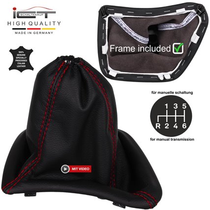 Mercedes Sprinter W906 VW Crafter 2E C1 (2006-2018) pomo de la palanca de cambios Alcantara cuero funda