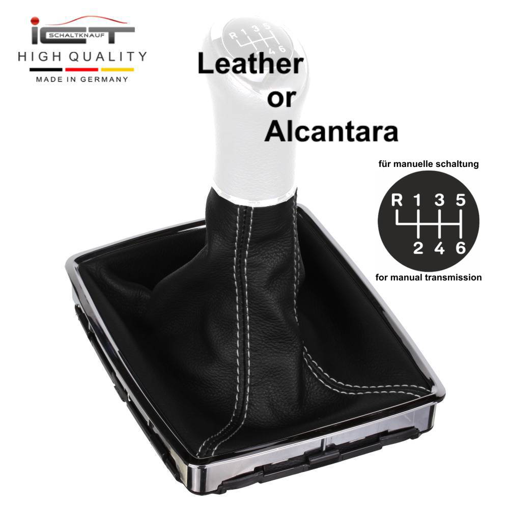 VW Bus T5 (2003–2015) Transporter Caravelle Multivan California Schaltknauf Schaltsack Alcantara leder schaltmanschette