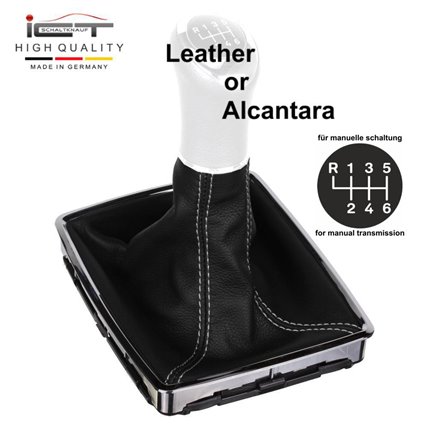 VW Bus T5 (2003–2015) Transporter Caravelle Multivan California pomo de la palanca de cambios Alcantara cuero funda