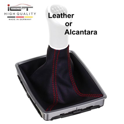 VW Bus T5 (2003–2015) Transporter Caravelle Multivan California manopla de câmbio de couro coifa com moldura de montagem