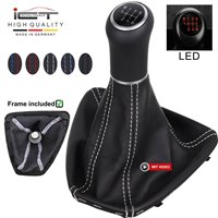 BMW Série 3 E90 E91 E92 E93 (2005-2013) Short / Curto manopla de câmbio de couro coifa com moldura de montagem