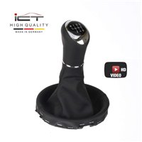 ict manopla de câmbio com costura preta VW Bus T5 2003–2015 Transporter Caravelle Multivan California