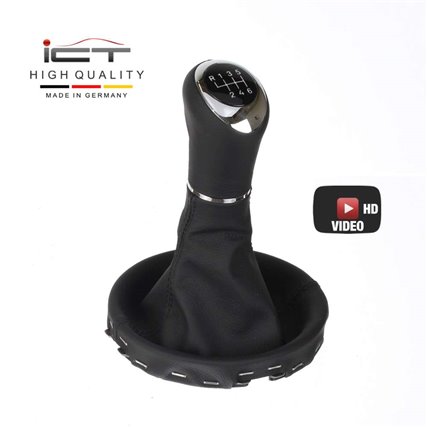 ict shift knob with black stitching VW Bus T5 2003–2015 Transporter Caravelle Multivan California