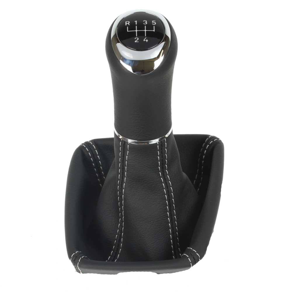 Skoda Fabia Roomster 6Y pomo de la palanca de cambios Alcantara cuero funda